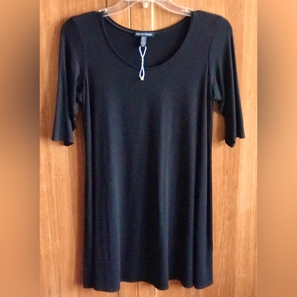 Brand New Unworn Women’s S/P Small Petite Black EILEEN FISHER Shirt